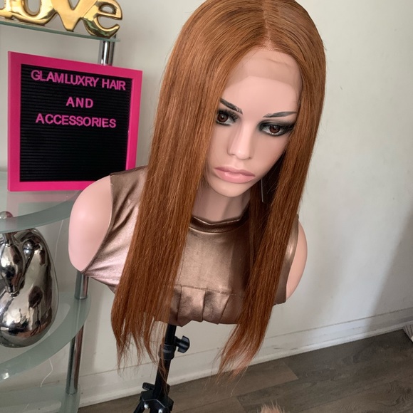 18inch silky Straight brown wigs with closure lace front - Picture 6 of 8